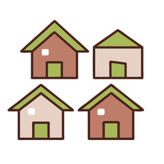 Web home icon for apps and websites. Collection home icons. House symbol.House icon set. Home vector illustration sign. Hotel symbol. 
