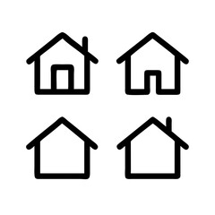 Obraz premium Web home icon for apps and websites. Collection home icons. House symbol.House icon set. Home vector illustration sign. Hotel symbol. 