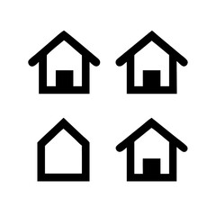Title: Web home icon for apps and websites. Collection home icons. House symbol.House icon set. Home vector illustration sign. Hotel symbol.

