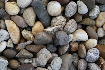 multicoloured decorative stones for lawn edging, artificial turf, decorative pebbles made of natural sandstone in blue and grey, large size mix coloured natural river sand stone pebble for garden deco