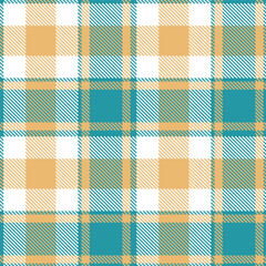 Contemporary Autumn dark cyan & Dusty sand brown Seamless Tartan Fabric Design