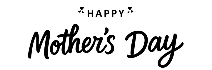 Elegant Illustration Happy Mother's Day Greeting with Heart Icons