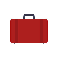 Suitcase with handle icon. Colored silhouette. Front side view. Vector simple flat graphic illustration. Isolated object on white background. Isolate.
