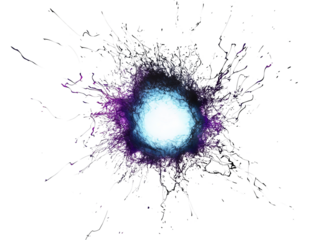 Abstract explosion of color with vibrant purple and blue tones creating a dynamic visual experience.