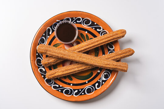 Churros with chocolate sauce 