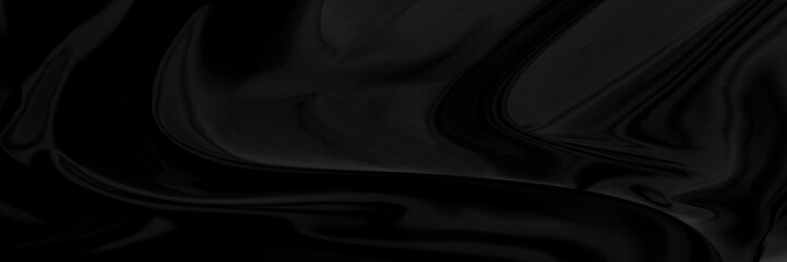 Black gray satin dark fabric texture luxurious shiny that is abstract silk cloth background with patterns soft waves blur beautiful.