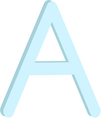 Lovely color and style of english alphabet capital letter A.