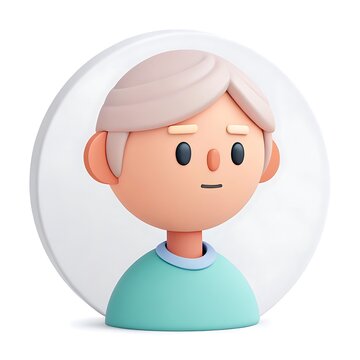 3d icon profle picture of a white background 