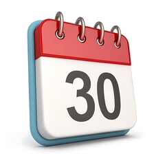 3d icon desktop calendar isola baby huted on white ba