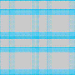 Pastel bright sky blue and Neon silver Seamless Tartan Fabric Design