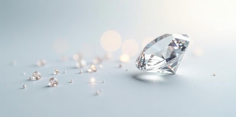 Shimmering diamonds sparkle on a clean white background, diamonds,  glamorous