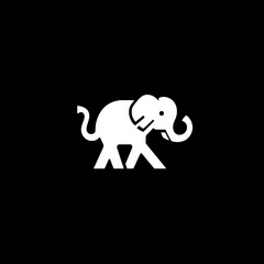 Obraz premium Stylized elephant logo with modern minimalist design featuring black and white vector representation