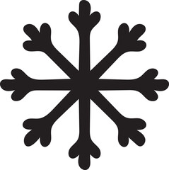 Obraz premium Simple Snowflake Logo in Silhouette Style – Isolated Winter Logo for Graphic Use