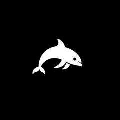 Obraz premium Elegant dolphin icon showcasing negative space design for modern branding and minimalist applications