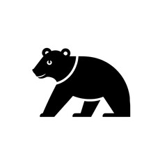 Obraz premium Stylized black bear icon created using negative space with a modern minimalist design