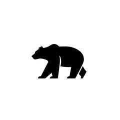 Obraz premium Minimalist bear icon design in black and white showcasing modern vector art in a clean aesthetic