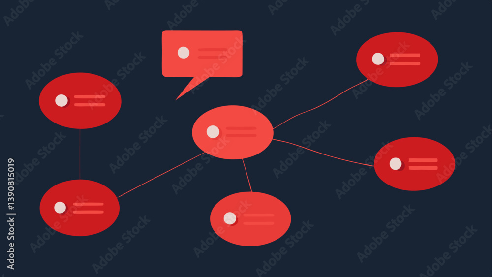 Poster discussion board a closeup of a fictional discussion board with threads of conversation where some t