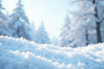 Silver snow background with soft, shimmering flakes covering a winter landscape,  silver,  beauty