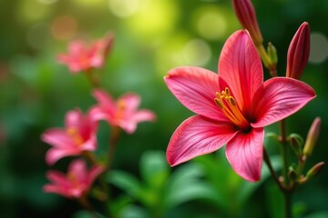 Vibrant Alstroemeria Peruvian lily flowers blooming in a lush garden setting,  floral,  summer