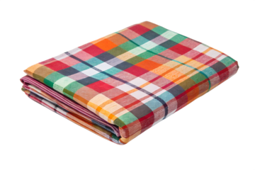 Folded Colorful Plaid Fabric