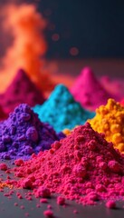 Vibrant and colorful Holi background with an assortment of powder paint,  joy,  happy