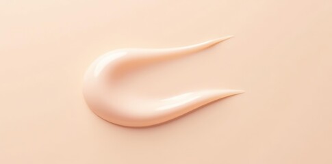 Smooth texture gel serum with a glossy finish on a neutral beige background,  close-up,  wellness