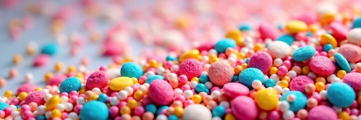 Vibrant and festive sugar sprinkles in assorted colors creating a playful and eye-catching background,  bright,  decoration