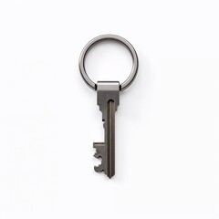 isolated metal key on white background