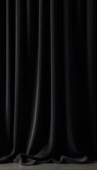 Soft black velvet curtain with elegant sheen texture,  theater,  interior design