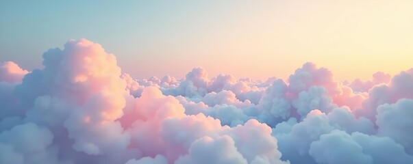 Soft cloud background with pastel colored orange to blue gradient,  soft,  ethereal