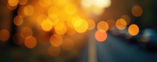 Soft focus blurry ochre yellow lights creating abstract background, abstract,  calm