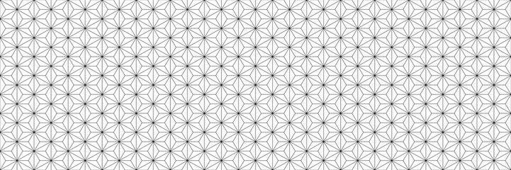 Fototapeta premium horizontal seamless black and white outline triangle and hexagon for pattern and background.