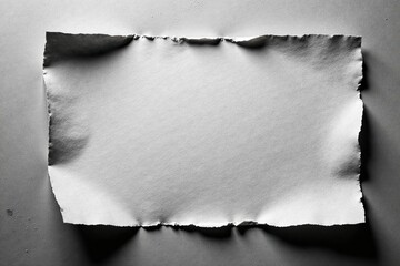 Torn grunge paper with ripped edge background in gray tones, texture,  ragged