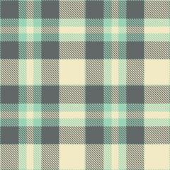 Vivid light teal Seamless Tartan with Sandy slate grey accents Fabric Design