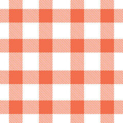 Pale white and Traditional pinkish orange Seamless Tartan Fabric Design