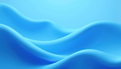 Obraz premium Soft blue wavy backdrop with a blend of smooth curves, creating an abstract and calming atmosphere, soft, smooth