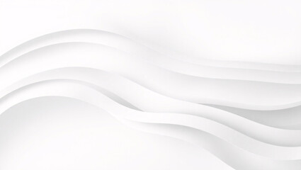 Obraz premium Abstract White Wavy Lines Background - Minimalist Design, Modern Art, Fluid Shapes, Clean Aesthetic