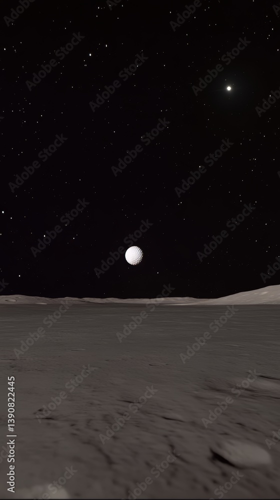 Wall mural a small planet is in the middle of a large, empty field. the planet is surrounded by a large number 