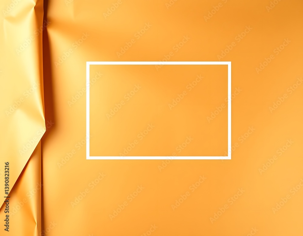 Poster metallic brown texture, a shimmering surface, with a fold and central white frame. its warm palette 