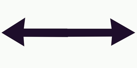 Double arrow icon. Two side arrow icon symbol. left and right long arrow icon. Double arrow icon isolated on white background. vector illustration.