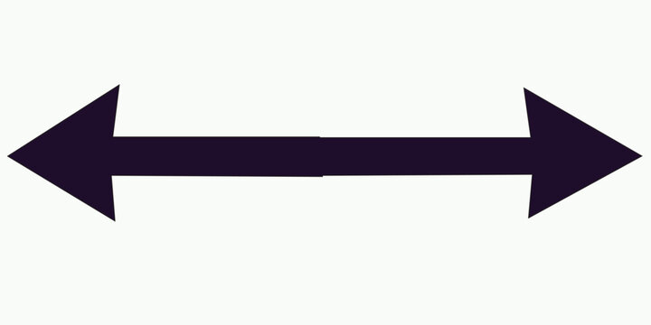 Double arrow icon. Two side arrow icon symbol. left and right long arrow icon. Double arrow icon isolated on white background. vector illustration.