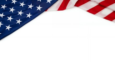 American Flag Corner Border on White Background for Patriotic Designs