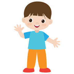 Cute little boy vector cartoon illustration