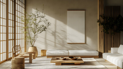 Modern Living Room with Natural Light and Minimalist Design