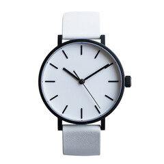Elegant Minimalist Watch with Fine Black Hands Isolated on Transparent Background