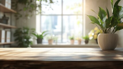 A softly blurred office backdrop provides a clean template for showcasing your product montage.
 