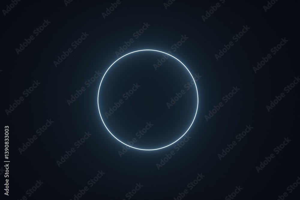 Aufkleber simple yet captivating image featuring a glowing neon circle against a dark background, creating a s