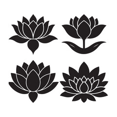 set of vector flowers