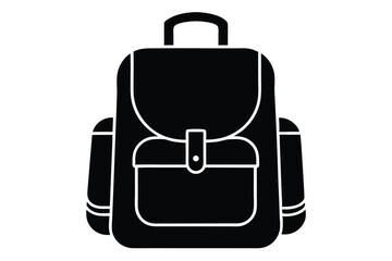 black suitcase isolated on white