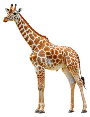 Naklejka premium Giraffe standing gracefully in a bright and clear environment Generative AI